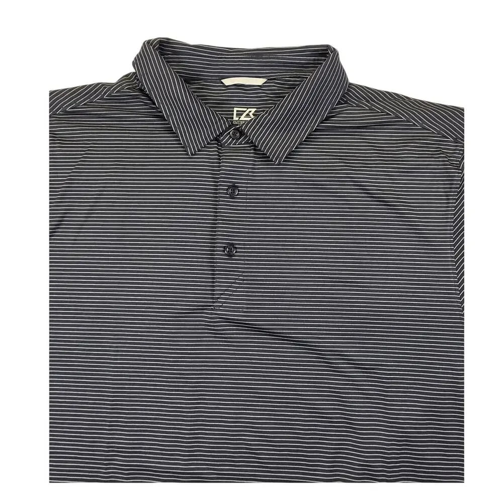 Cutter & Buck Mens LT Large Tall Polo Shirt CB DryTec Golf Short Sleeve Grey